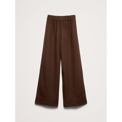 Women's High-Rise Wide-Leg Linen Pull-On Ankle Pant