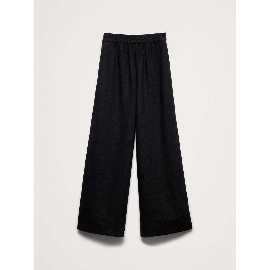 Women's High-Rise Wide-Leg Linen Pull-On Ankle Pant
