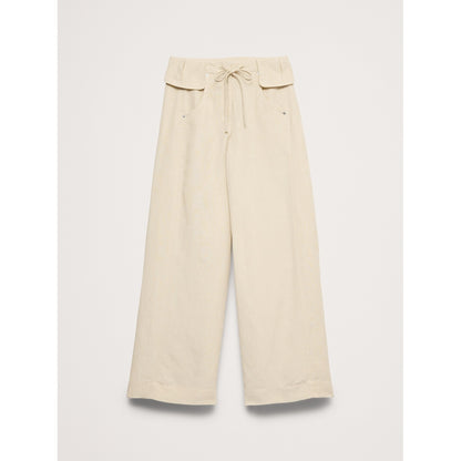 Women's Wide-Leg Tencel™-Linen Pant With Foldover Waistband