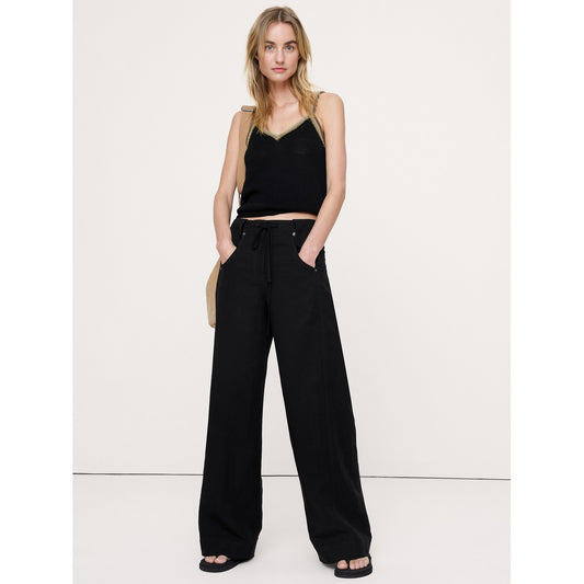 Women's Wide-Leg Tencel™-Linen Pant With Foldover Waistband