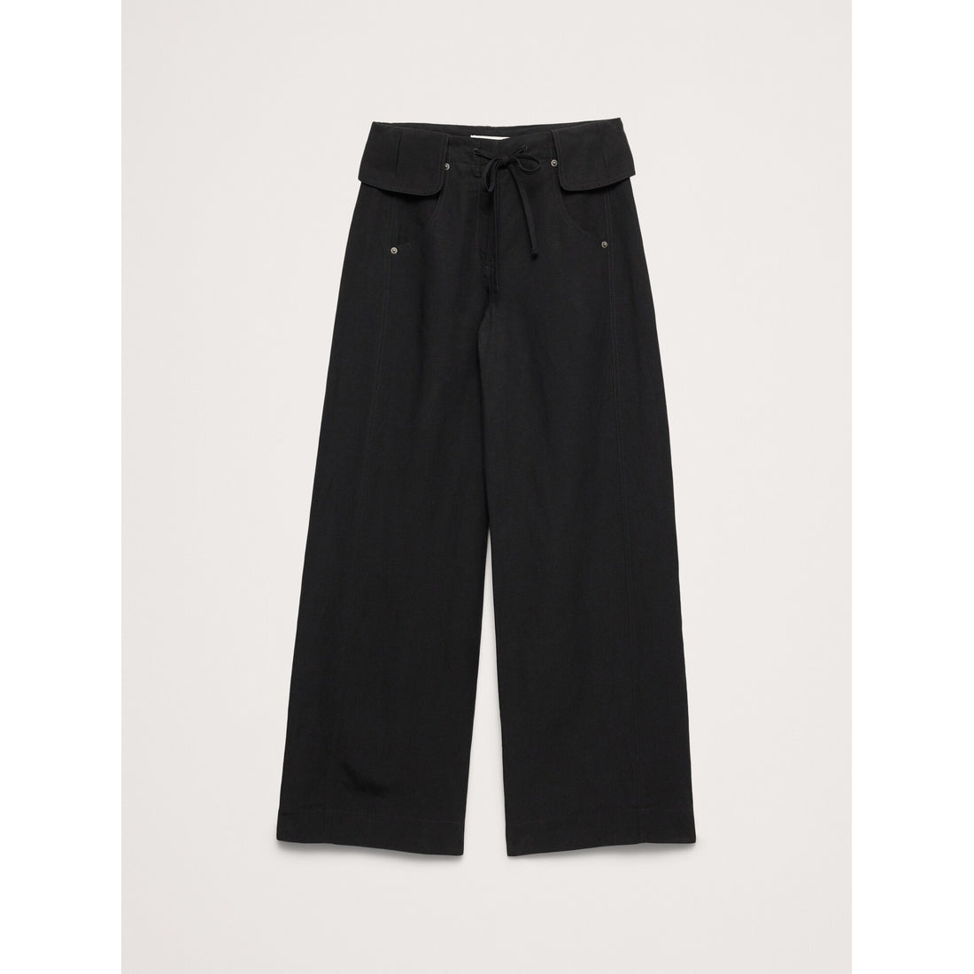 Women's Wide-Leg Tencel™-Linen Pant With Foldover Waistband
