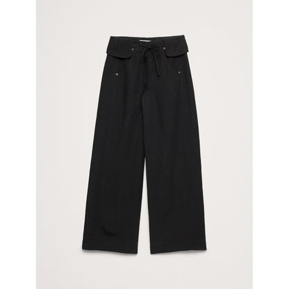 Women's Wide-Leg Tencel™-Linen Pant With Foldover Waistband