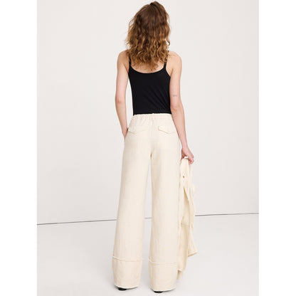 Women's The Everyday Wide-Leg Pant In Fringe-Hem Linen