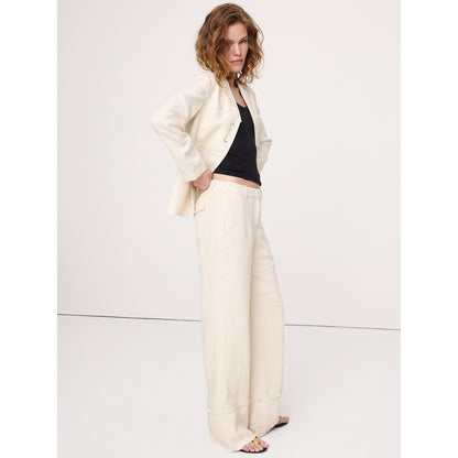 Women's The Everyday Wide-Leg Pant In Fringe-Hem Linen