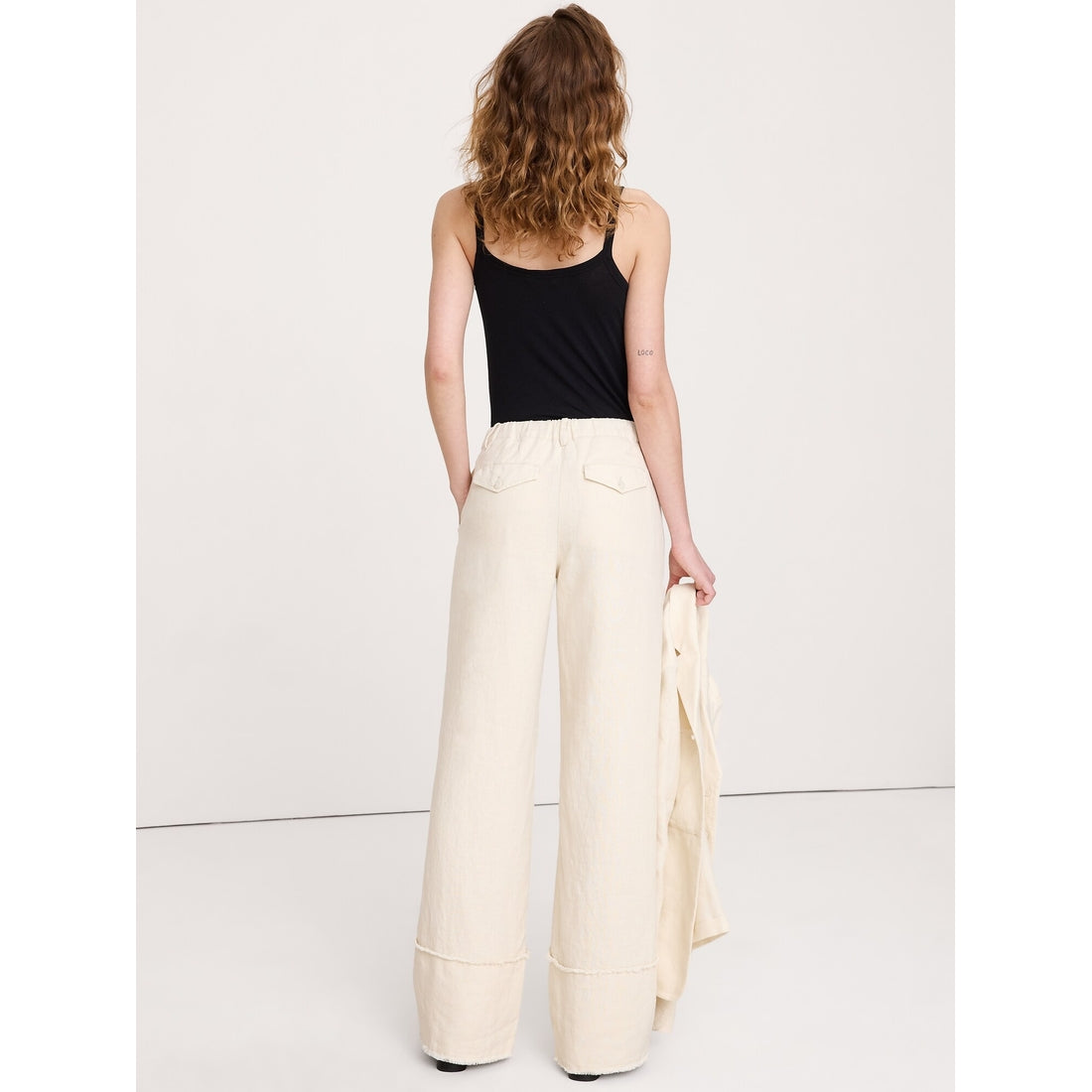 Women's The Everyday Wide-Leg Pant In Fringe-Hem Linen