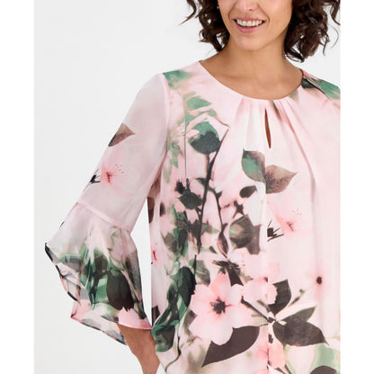 Kasper Women's Printed Flare-Sleeve Blouse, Regular & Petites