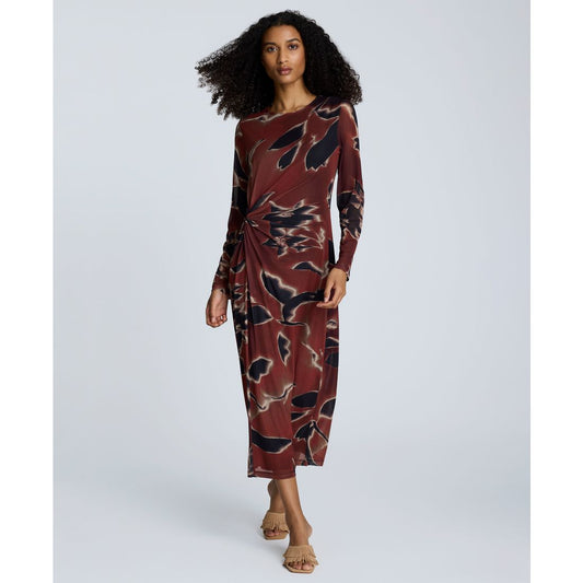 Kenneth Cole Women's Knot-Front Long-Sleeve Maxi Dress