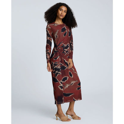 Kenneth Cole Women's Knot-Front Long-Sleeve Maxi Dress