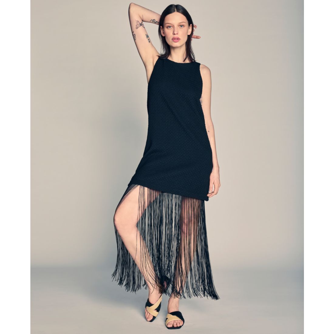 Kenneth Cole Women's Fringe-Hem Mini Sleeveless Shift Dress