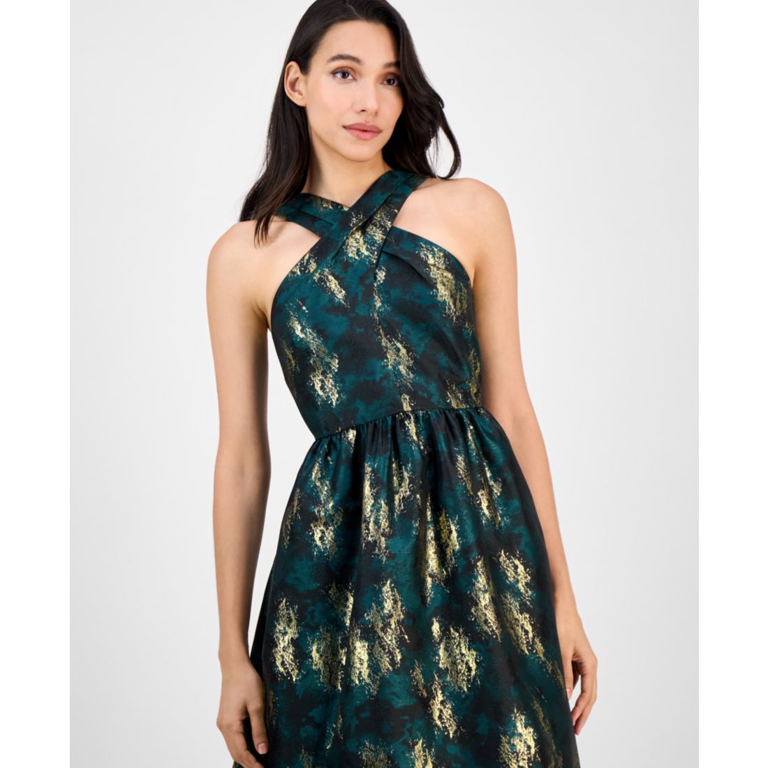 Anne Klein Women's Crisscross Sleeveless Midi Dress