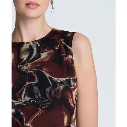 Kenneth Cole Women's Printed Side-Twist Sleeveless Midi Dress