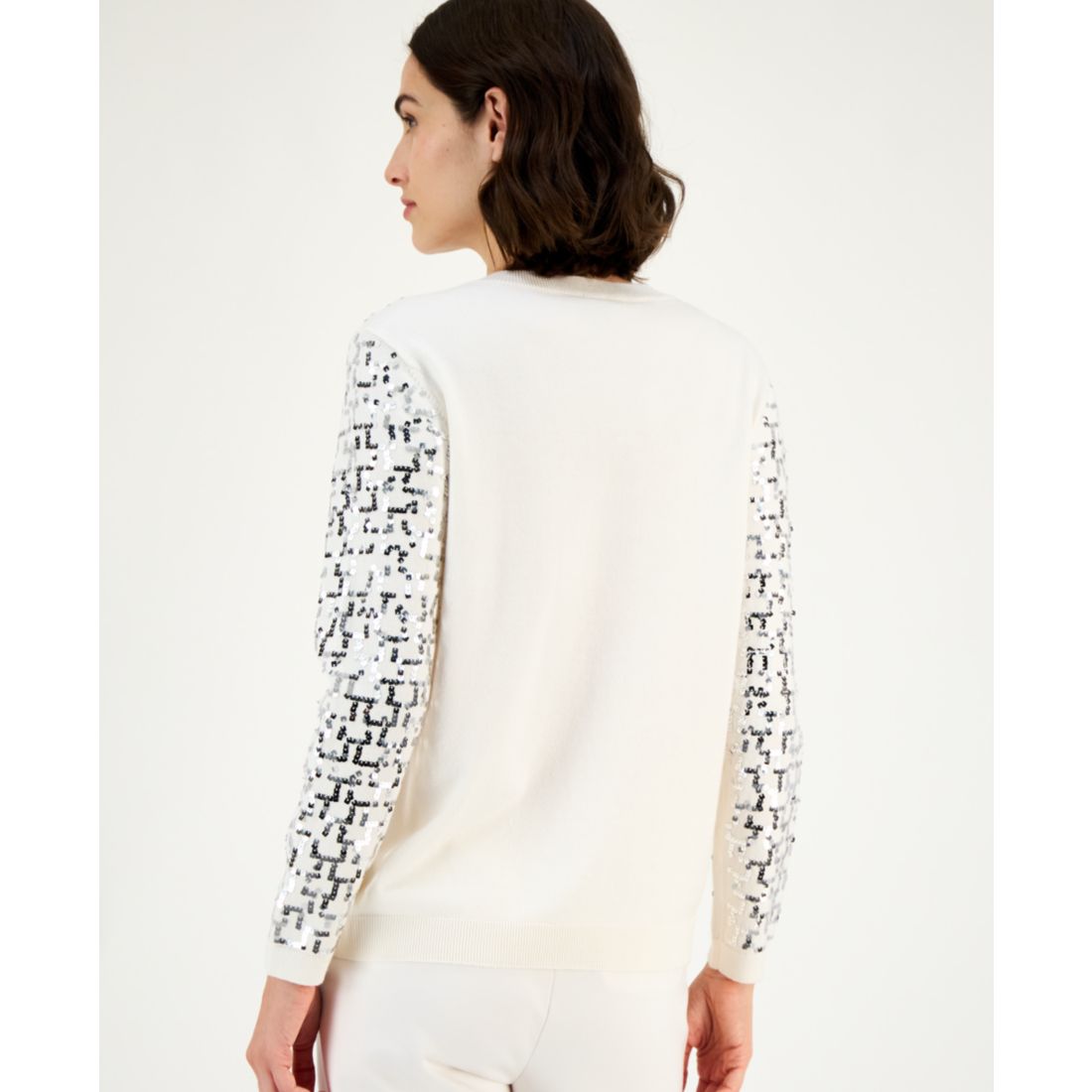Anne Klein Women's Zig-Zag Sequin Sweater