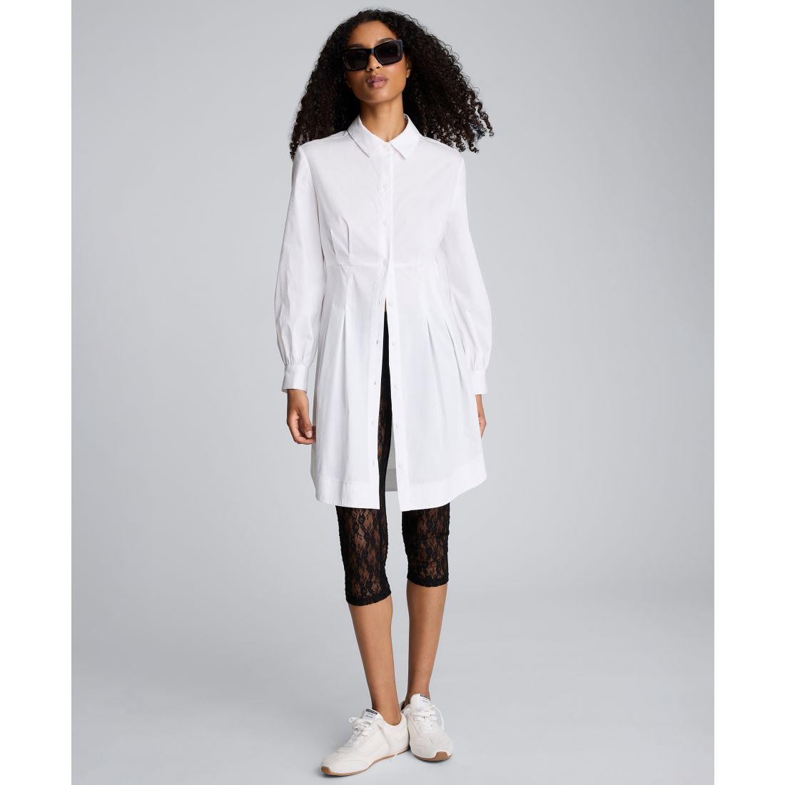 Kenneth Cole Women's Blouson Sleeves Mini Shirt Dress