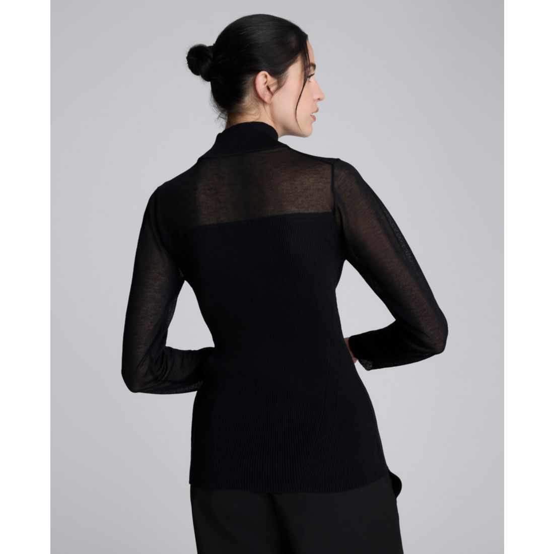 Kenneth Cole Women's Rib Mock Neck Long Sleeve Sweater