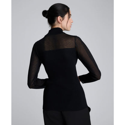Kenneth Cole Women's Rib Mock Neck Long Sleeve Sweater