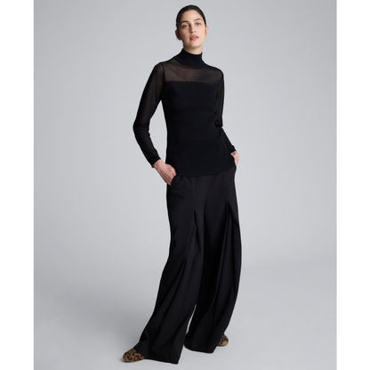 Kenneth Cole Women's Rib Mock Neck Long Sleeve Sweater