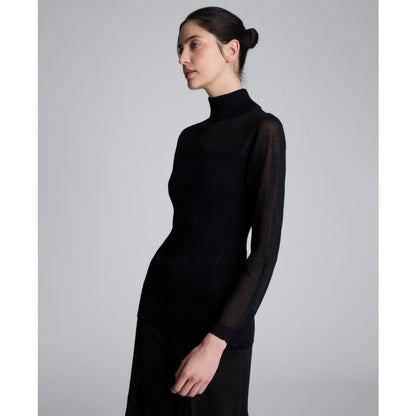 Kenneth Cole Women's Rib Mock Neck Long Sleeve Sweater