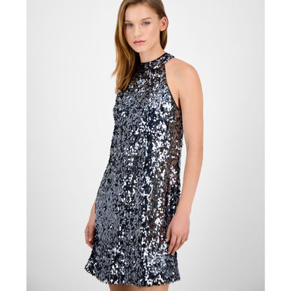 Anne Klein Women's Sequin T-Body Mini Shift Dress