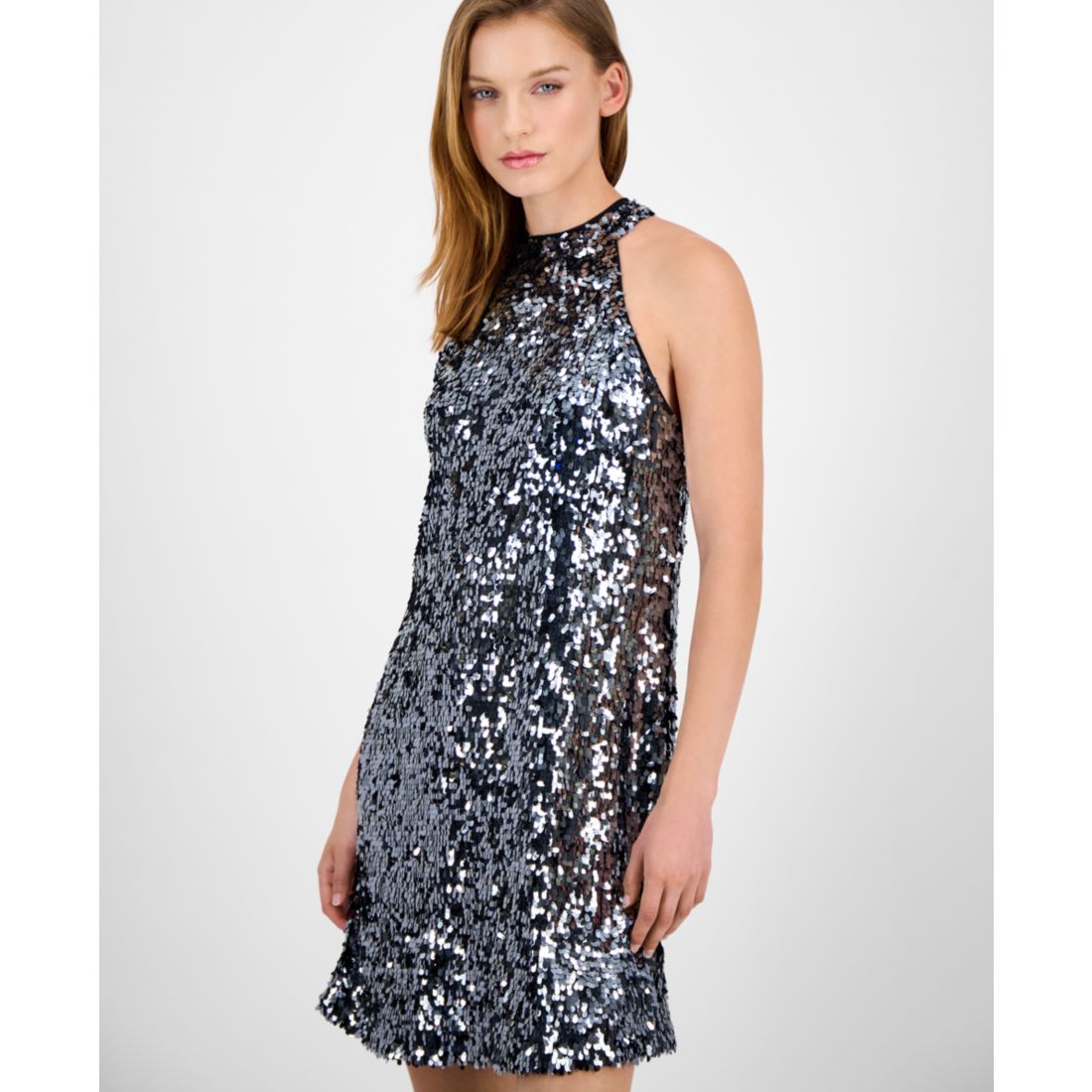 Anne Klein Women's Sequin T-Body Mini Shift Dress