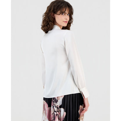 Anne Klein Women's V-Neck Button-Front Blouse