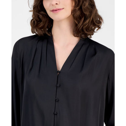 Anne Klein Women's V-Neck Button-Front Blouse