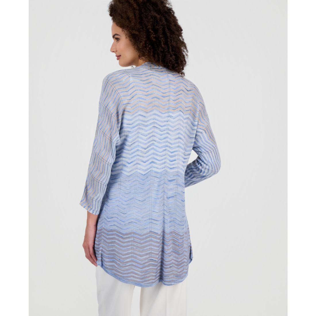 Anne Klein Women's Zigzag Knit Open-Front Cardigan