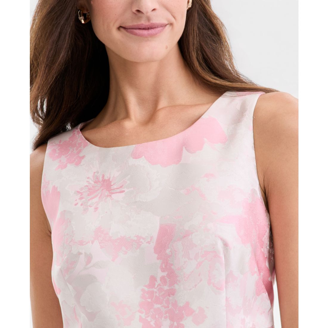 Kasper Women's Floral Jacquard Empire-Seam Dress, Regular & Petite