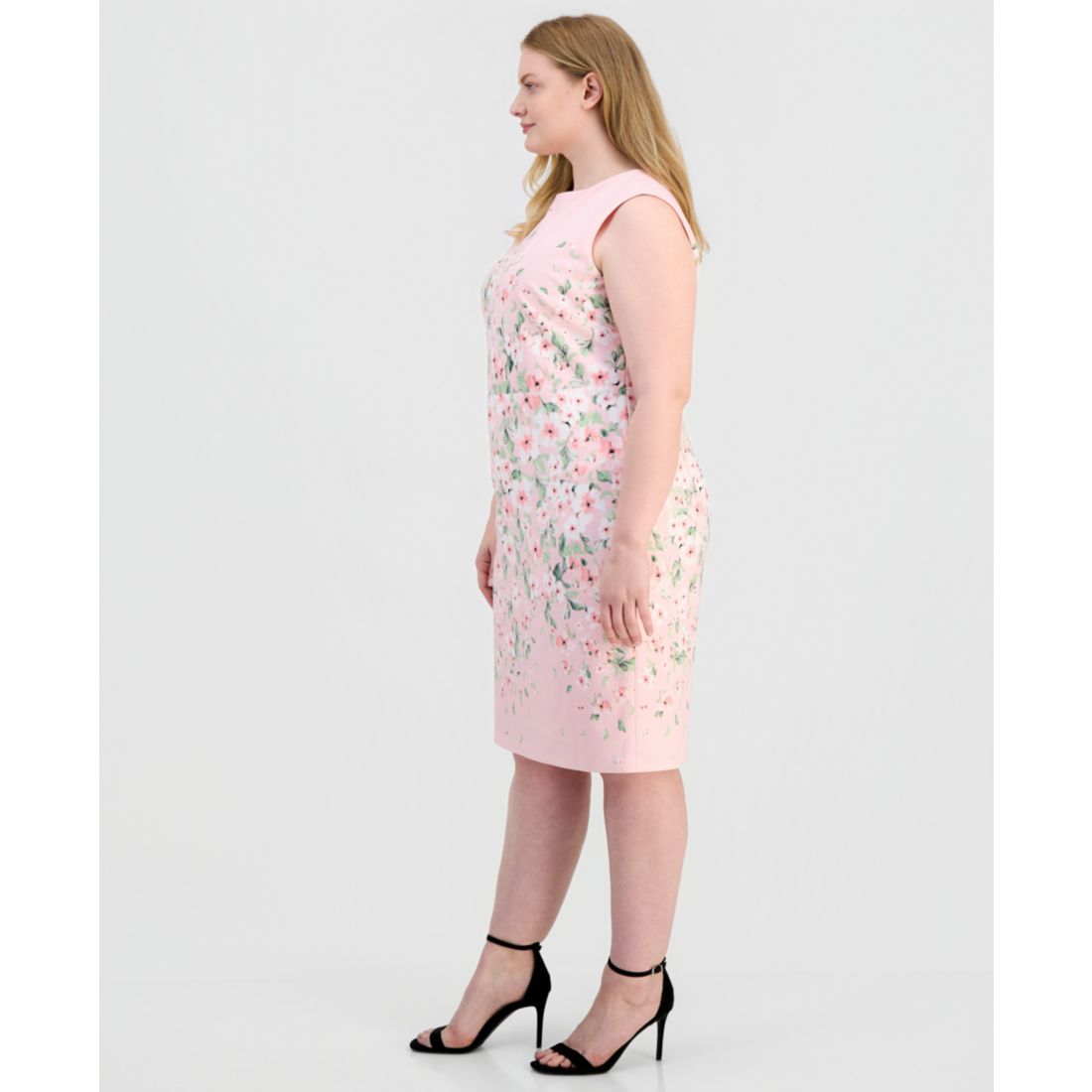 Kasper Plus Size Floral Sleeveless Sheath Dress