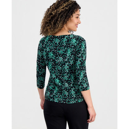 Jones New York Petite Printed 3/4-Sleeve Top