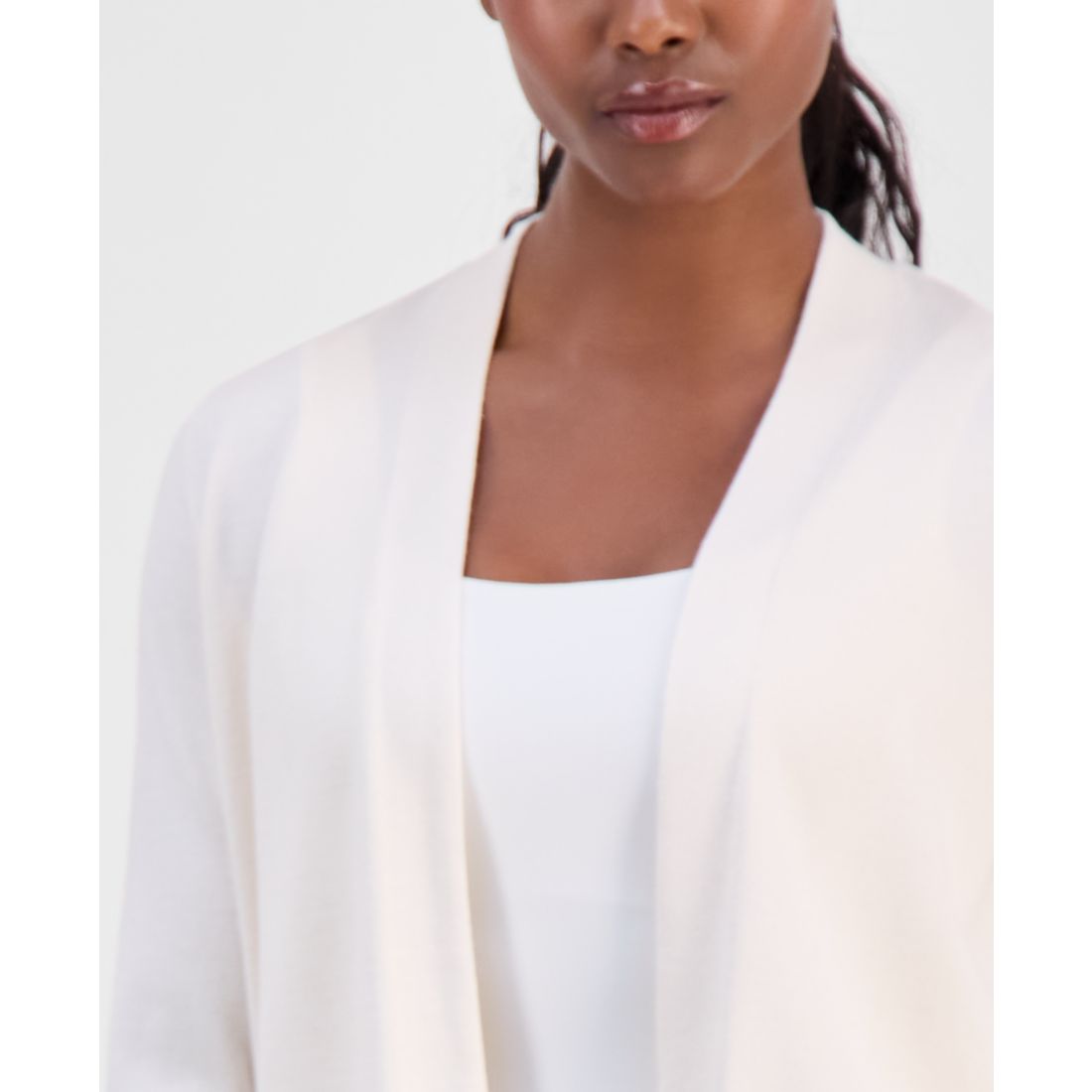 Anne Klein Essentials Petite Chatham Open-Front Cardigan