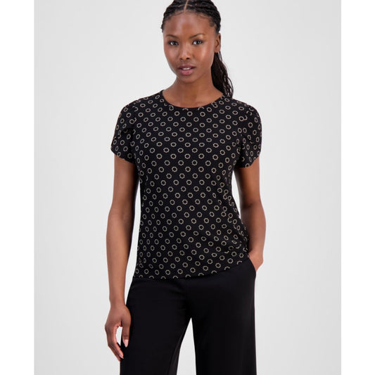 Anne Klein Essential Petite Circle-Print Top