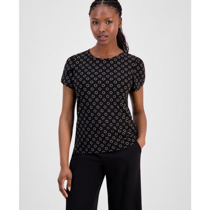 Anne Klein Essential Petite Circle-Print Top