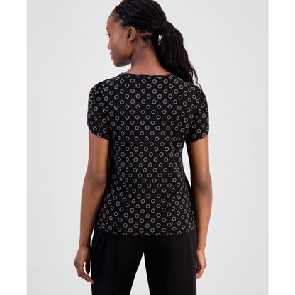 Anne Klein Essential Petite Circle-Print Top