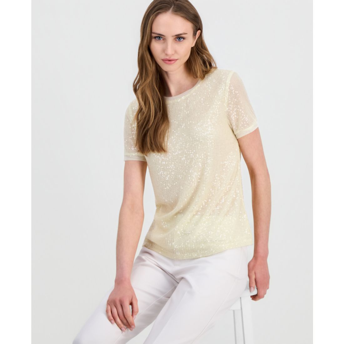 Anne Klein Women's Sequined T-Shirt