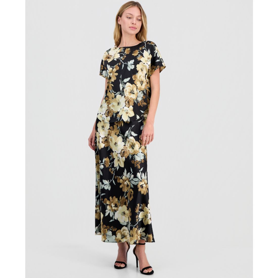 Anne Klein Women's Floral-Print Bateau-Neck Top, Regular & Petite