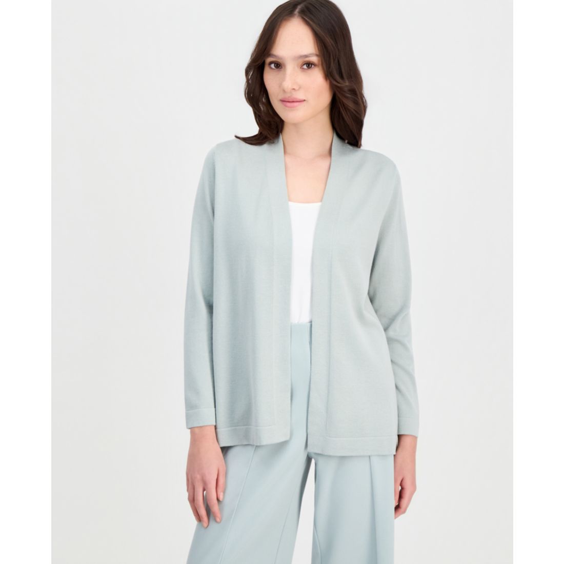 Anne Klein Essentials Petite Chatham Open-Front Cardigan