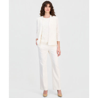 Anne Klein Women's Open-Front Floral-Applique Cardigan
