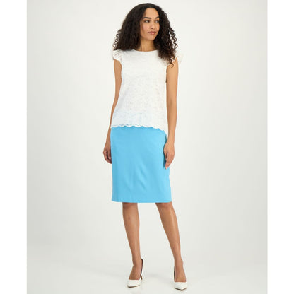 Kasper Women's Lace Flutter-Sleeve Top, Regular & Petite