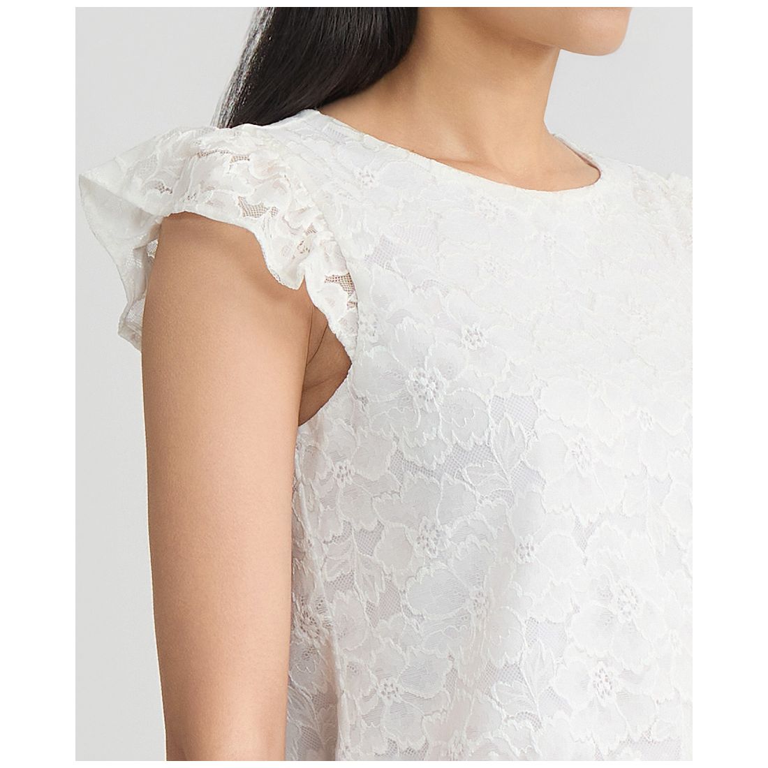 Kasper Women's Lace Flutter-Sleeve Top, Regular & Petite