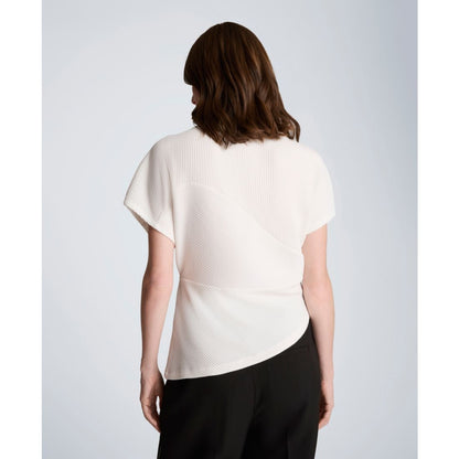 Kenneth Cole Women's Asymmetrical Hem Mock Neck T-Shirt