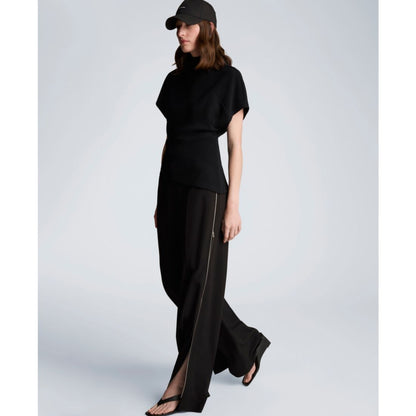 Kenneth Cole Women's Asymmetrical Hem Mock Neck T-Shirt