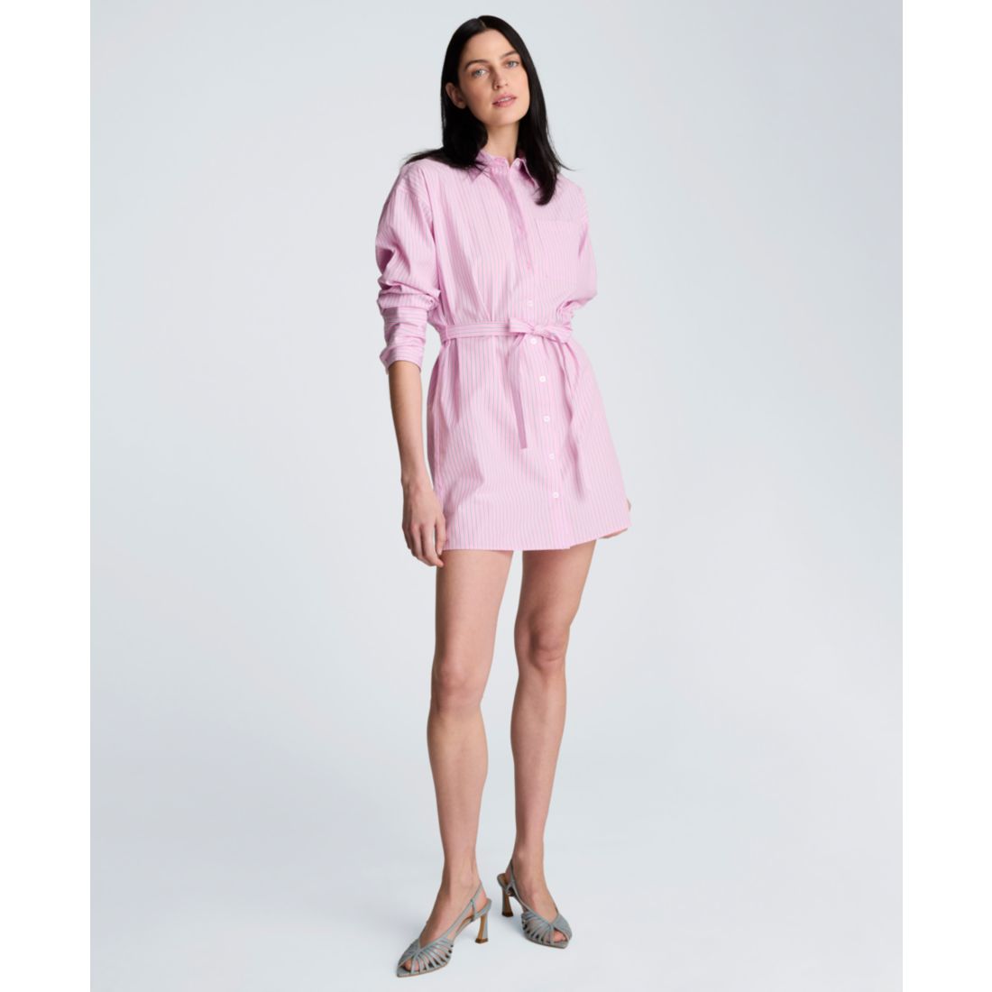 Kenneth Cole Women's Striped Mini Shirt Dress