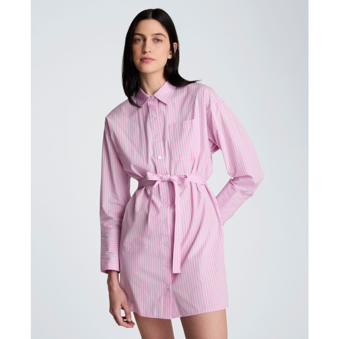 Kenneth Cole Women's Striped Mini Shirt Dress