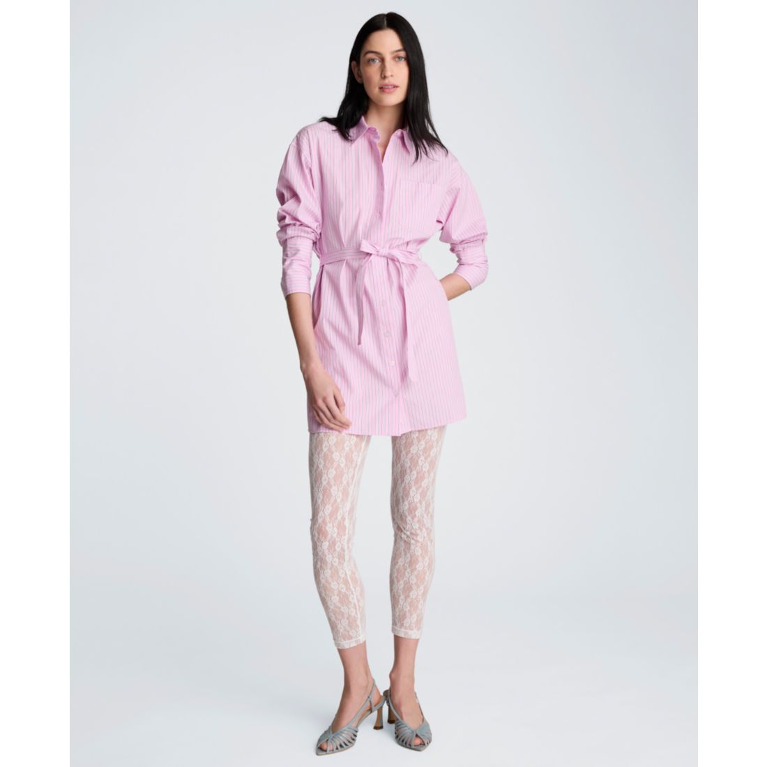 Kenneth Cole Women's Striped Mini Shirt Dress