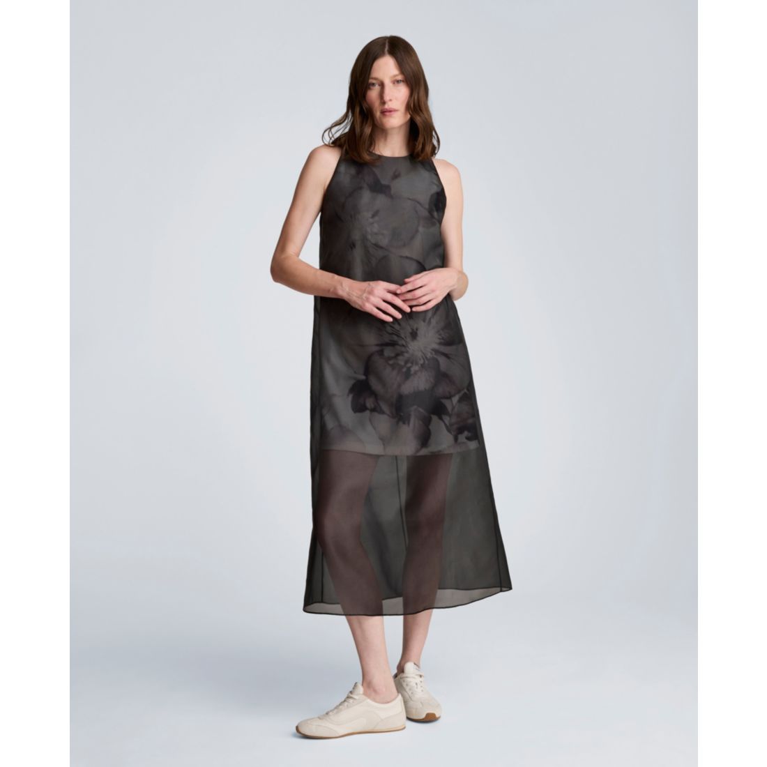 Kenneth Cole Women's Sleeveless Sheer Overlay Dress