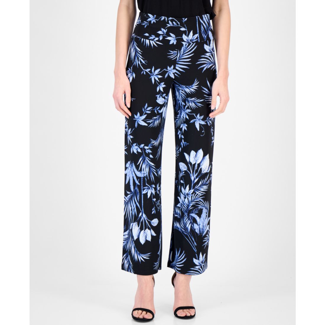 Anne Klein Petite Printed Wide-Leg Pants