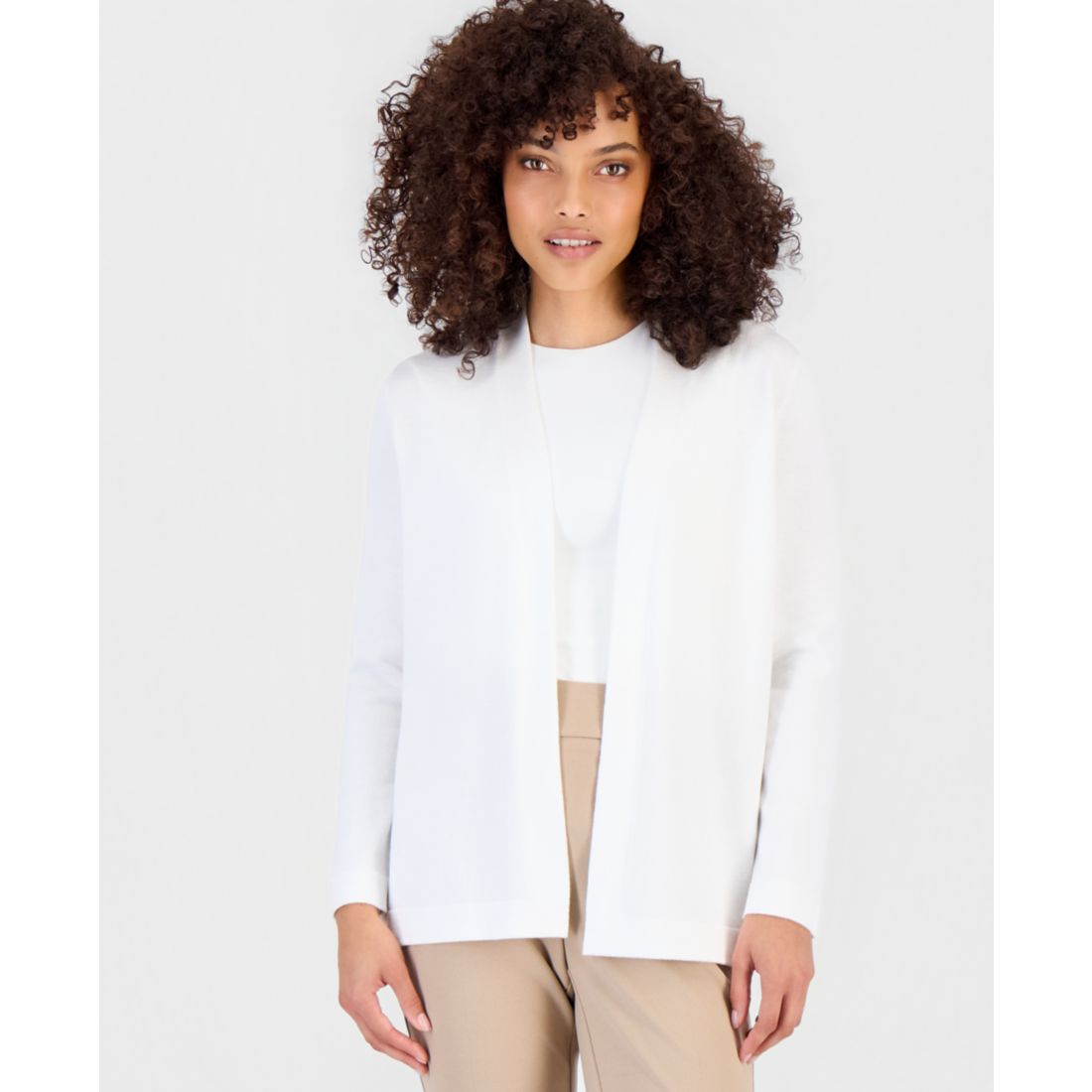Anne Klein Essentials Petite Chatham Open-Front Cardigan