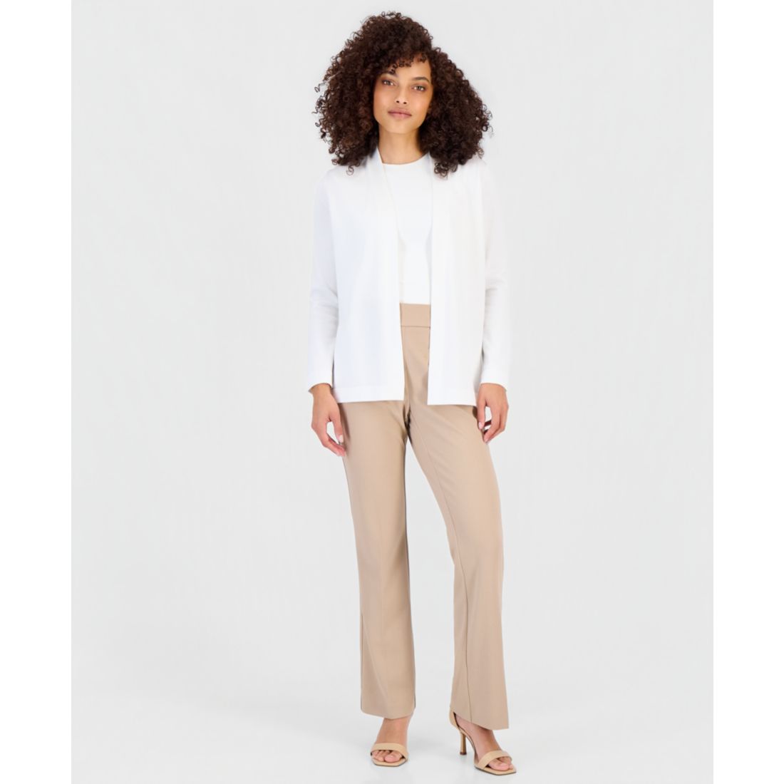Anne Klein Essentials Petite Chatham Open-Front Cardigan