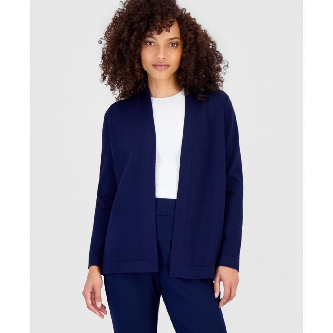 Anne Klein Essentials Petite Chatham Open-Front Cardigan