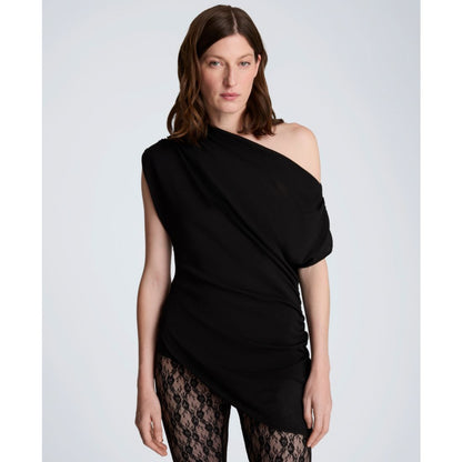 Kenneth Cole Women's Asymmetrical Drape Short-Sleeve Top